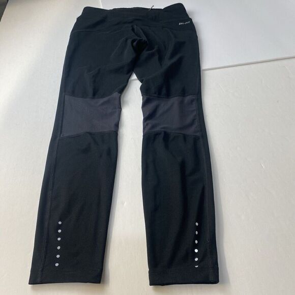 Nike Dri-fit Black Running leggings mesh panels size S Ankle  Drawstring Used - Picture 9 of 11